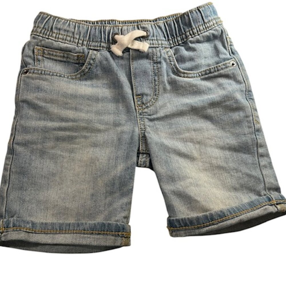 Cat and Jack Light Blue Kids Denim Shorts-Size XS-Elastic & Drawstring Waist